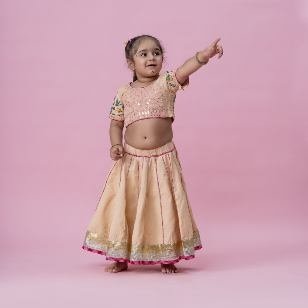 Peach chaniya choli