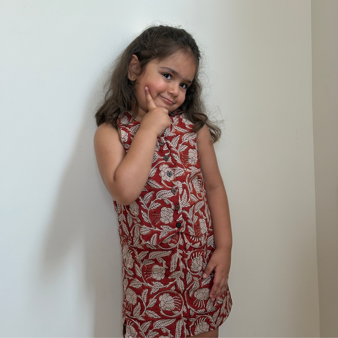 Kalamkari Charm vest top & skirt set