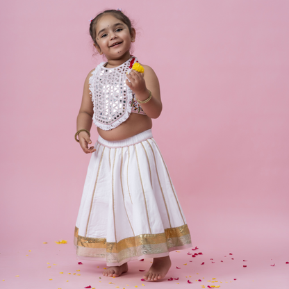 White and baby pink chaniya choli