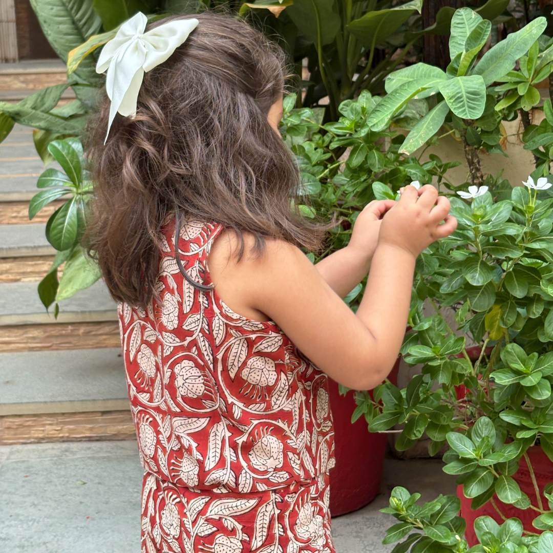 Kalamkari Charm vest top & skirt set