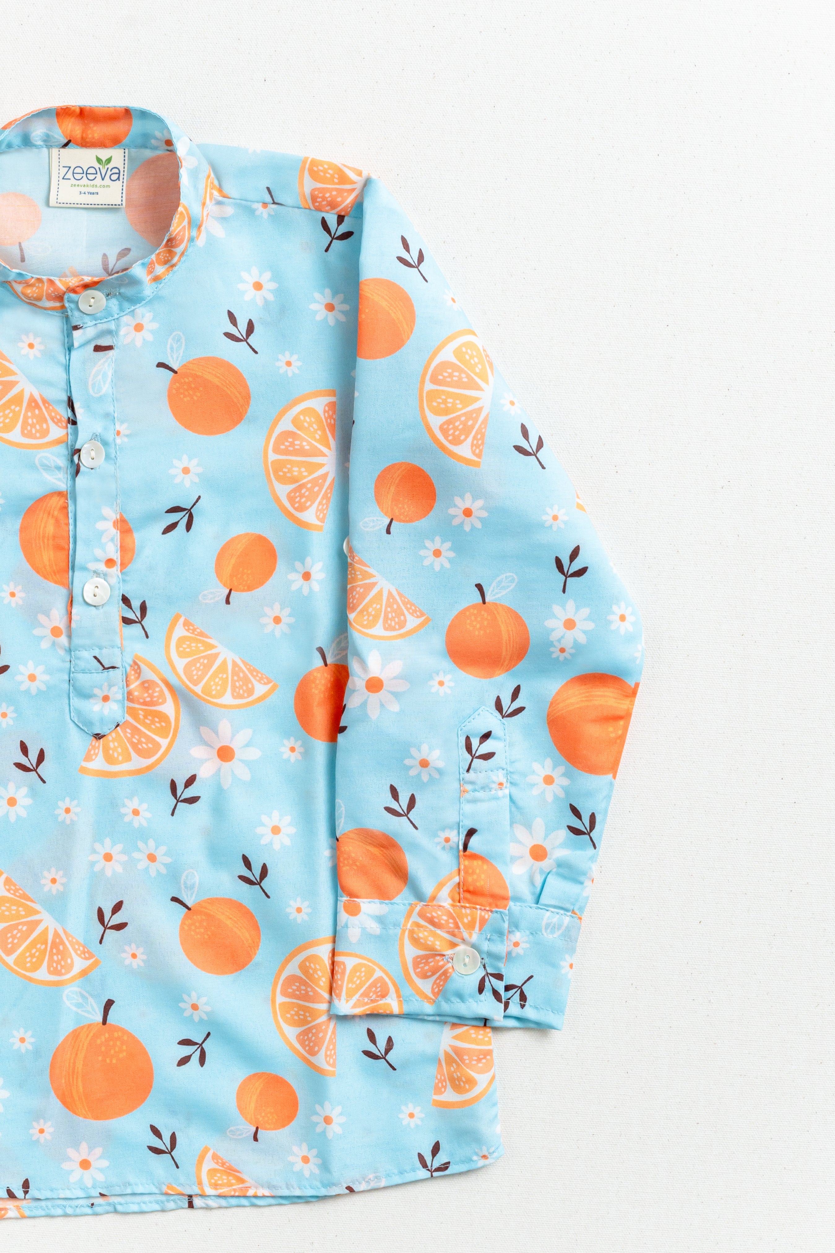 Orange Burst Kurta Shirt