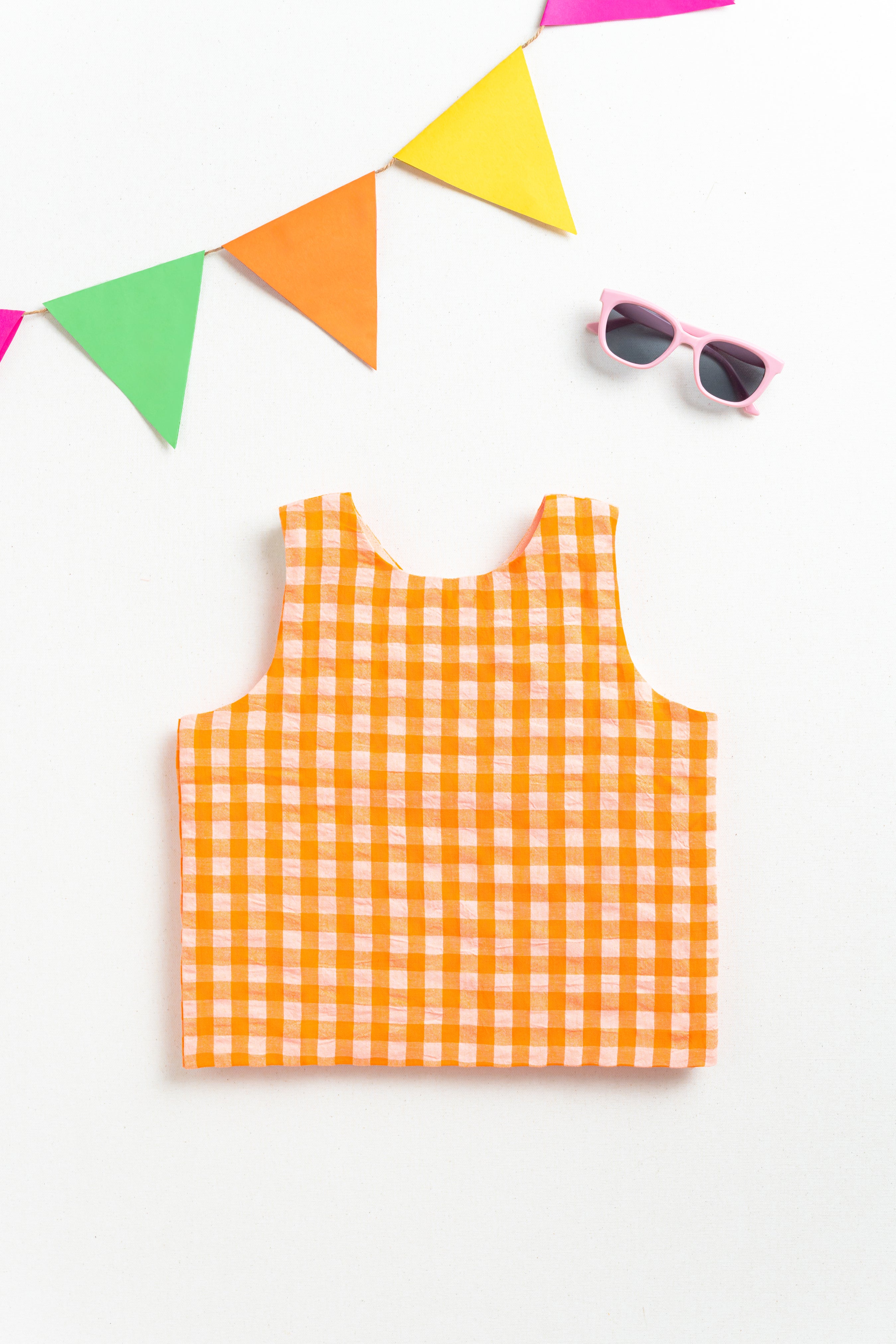 Sunset Gingham Wrap Top