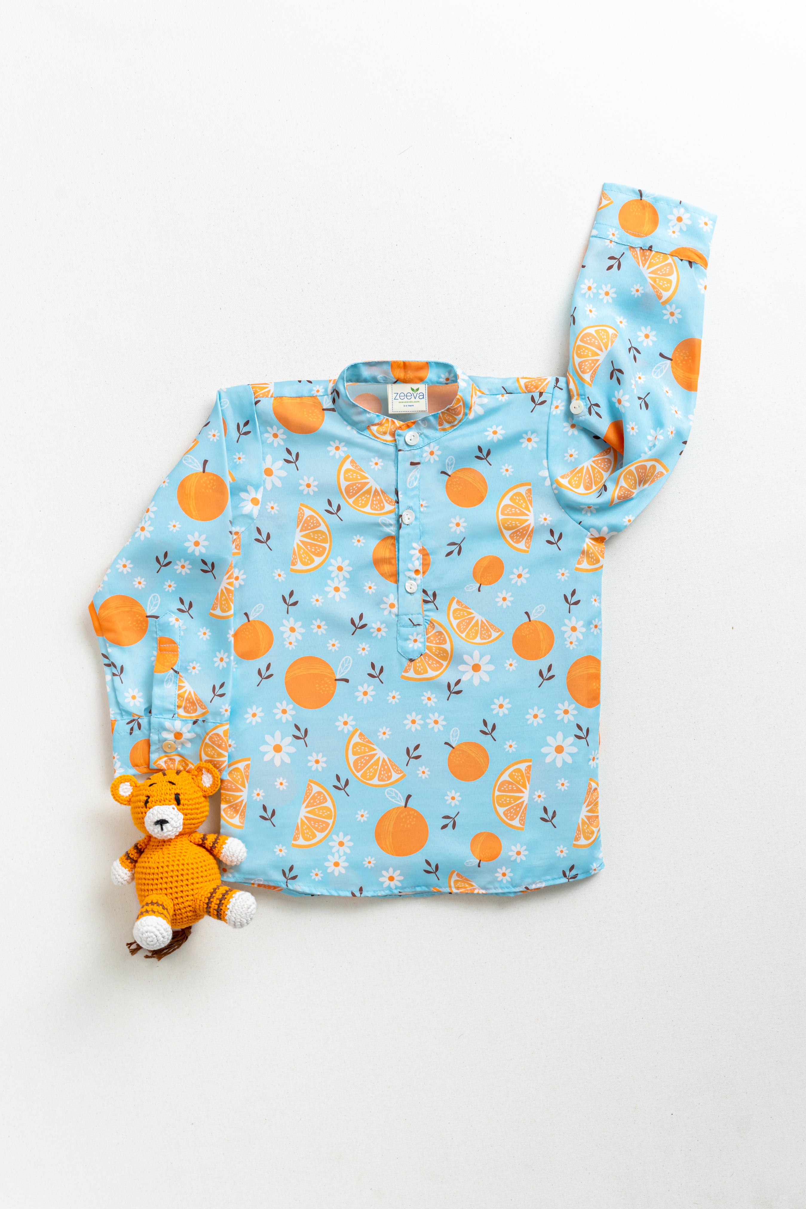 Orange Burst Kurta Shirt