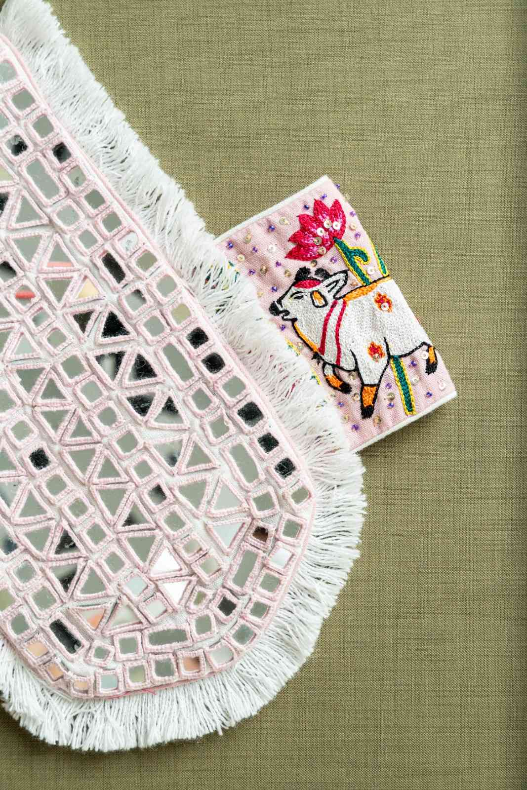 White and baby pink chaniya choli