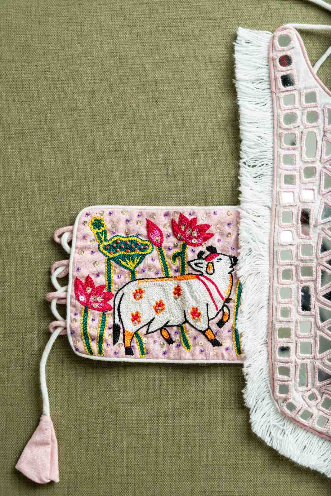 White and baby pink chaniya choli