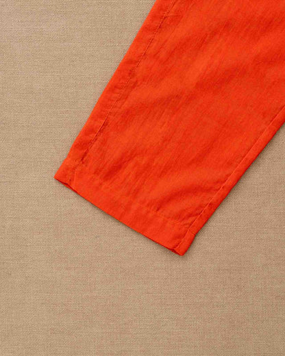 Orange Pichwai Print Kurta & Pant Set
