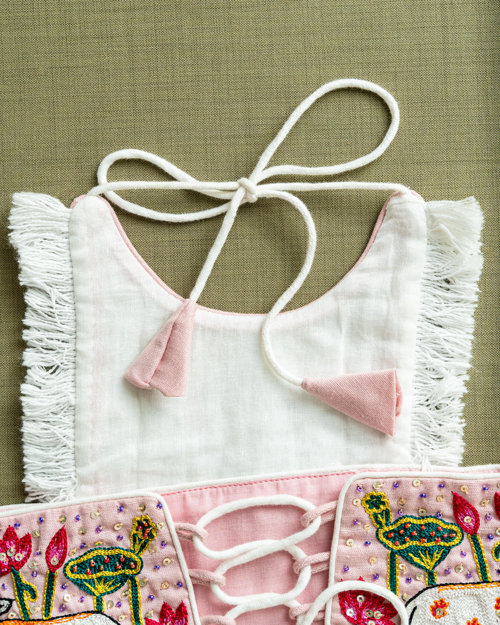 White and baby pink chaniya choli