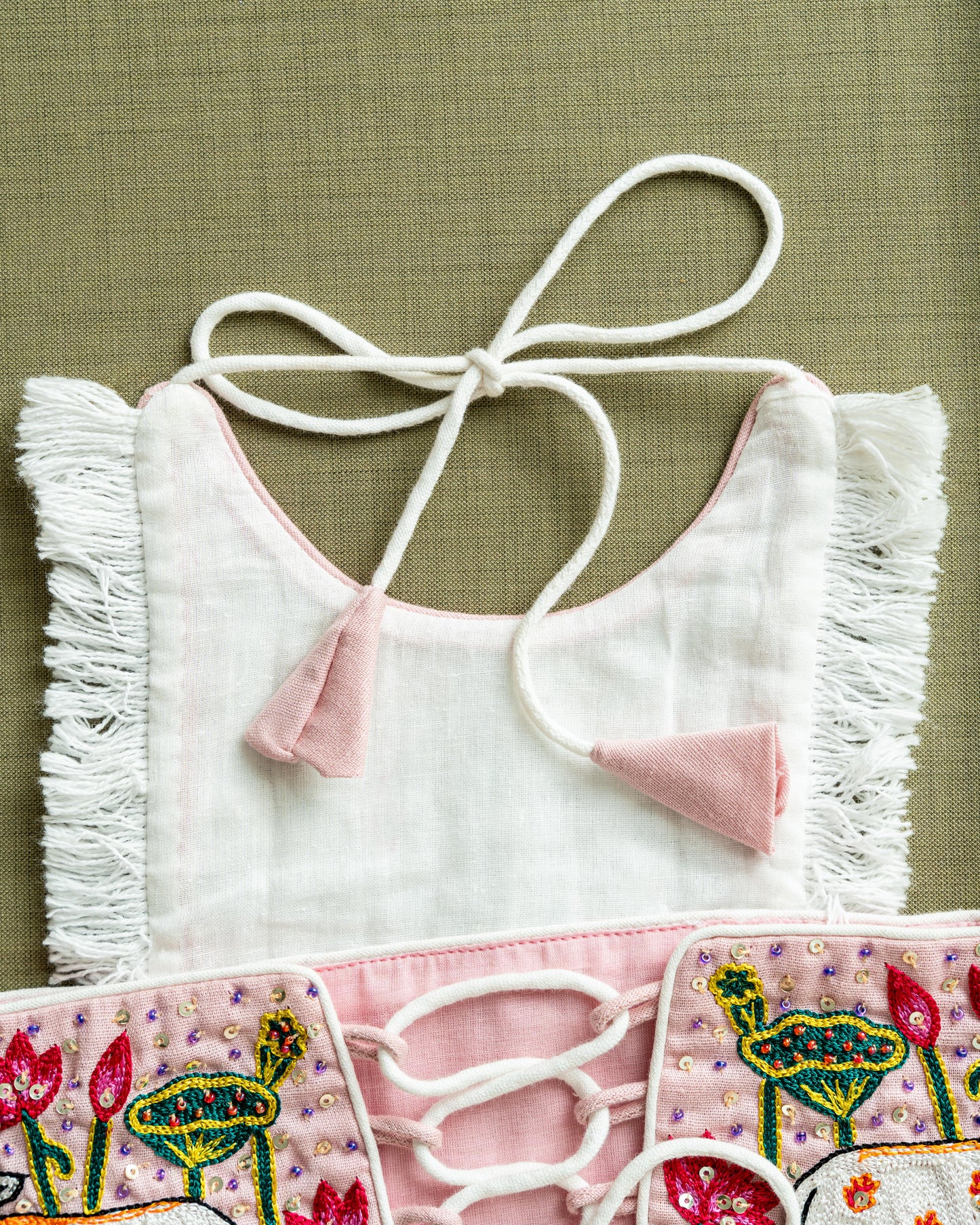 White and baby pink chaniya choli