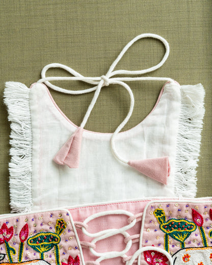 White and baby pink chaniya choli
