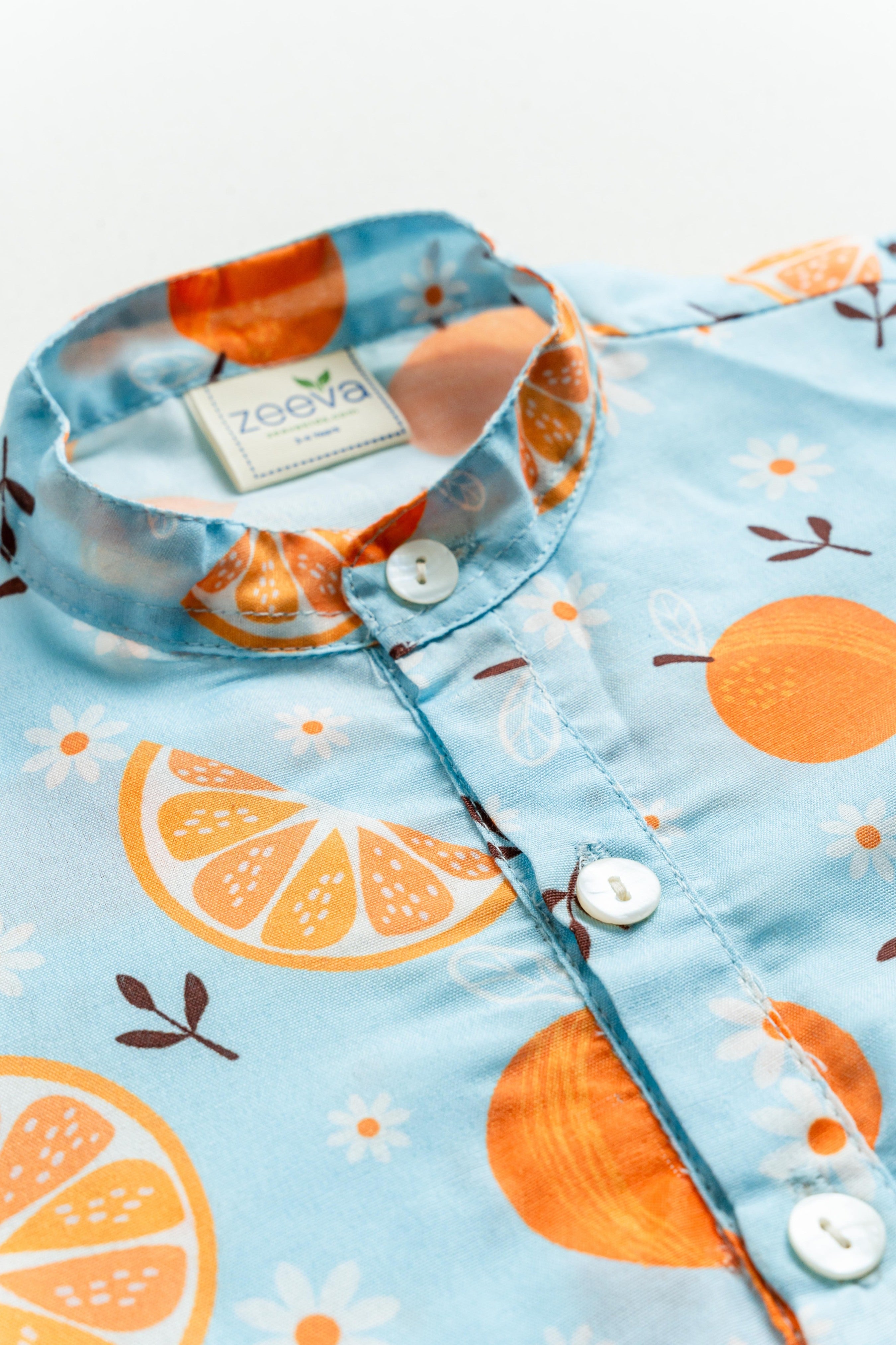 Orange Burst Kurta Shirt