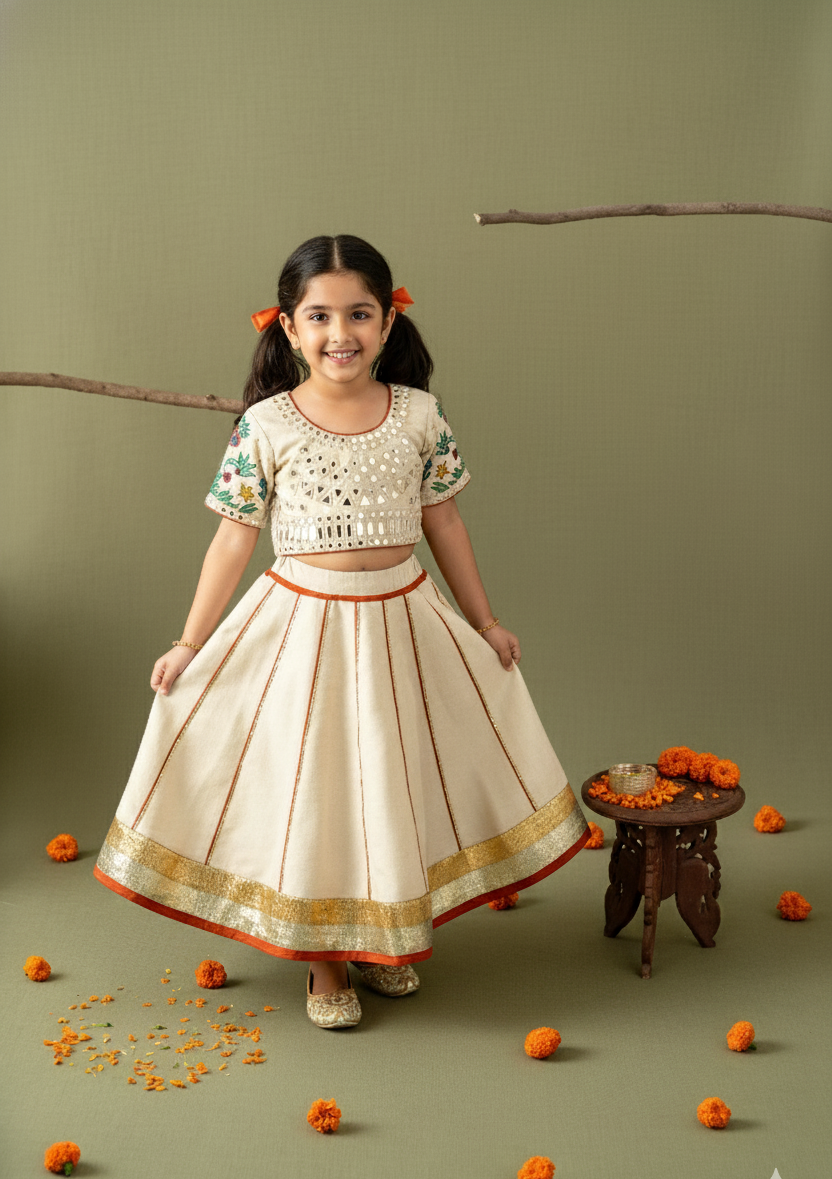 Beige chaniya choli
