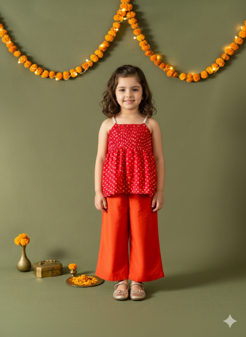 Gulmohar Bandhani Set