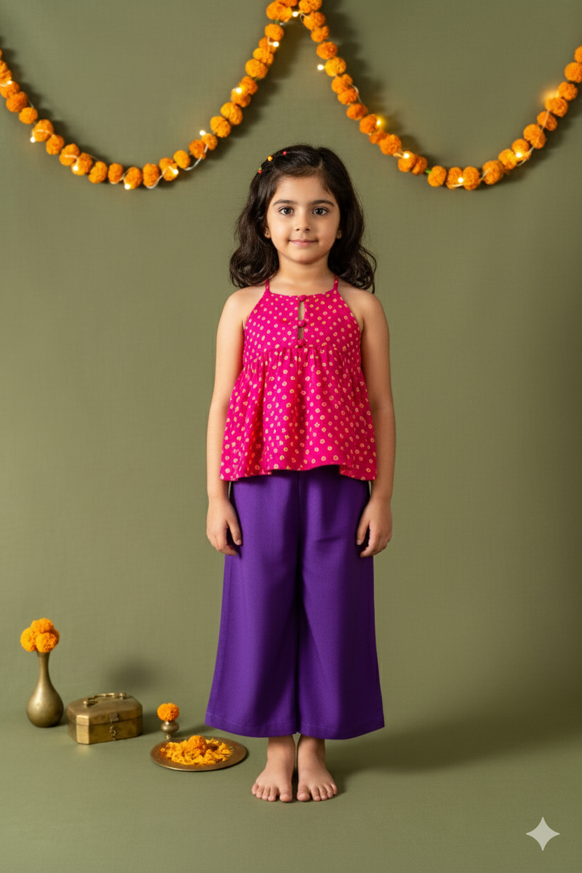 Gulaabi Bandhani Set