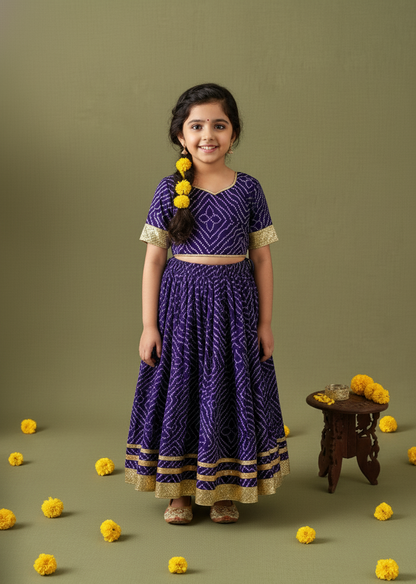 Purple Bandhani Chaniya Choli