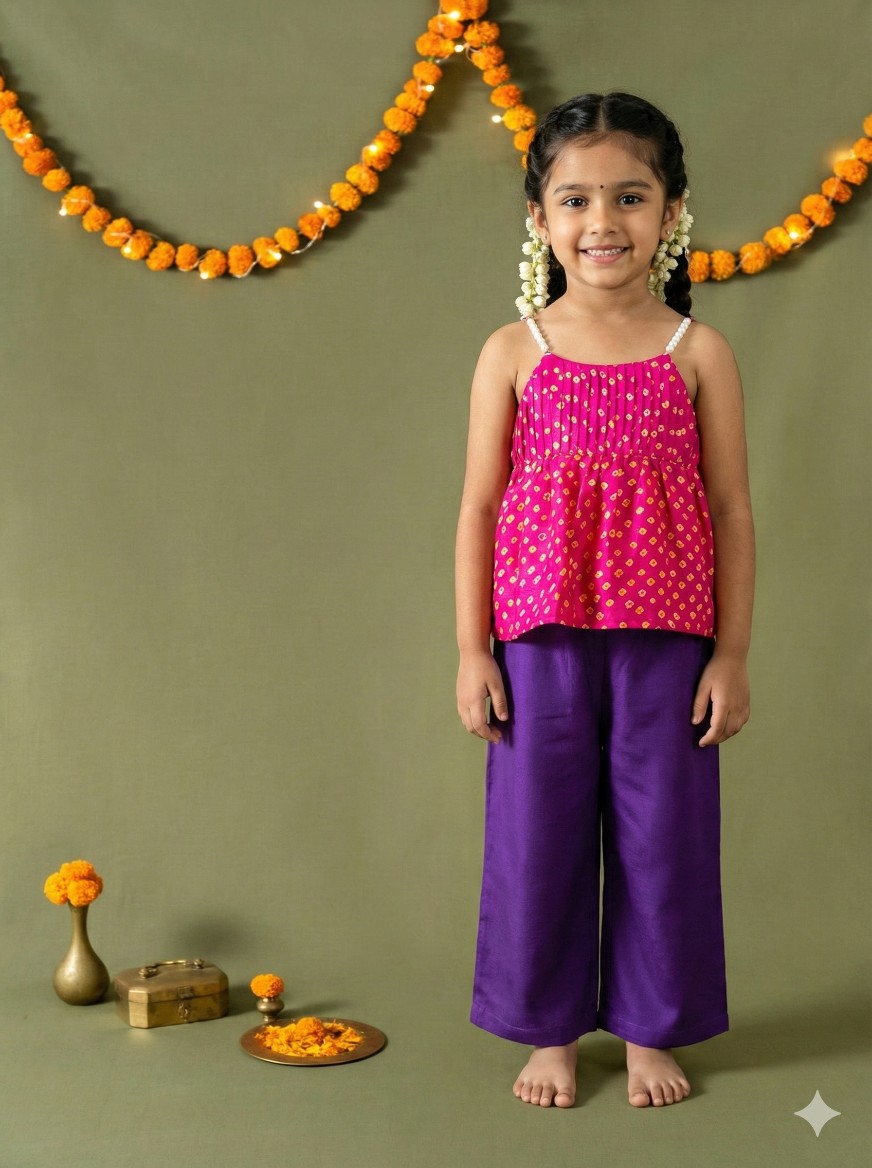 Gulaabi Bandhani Set