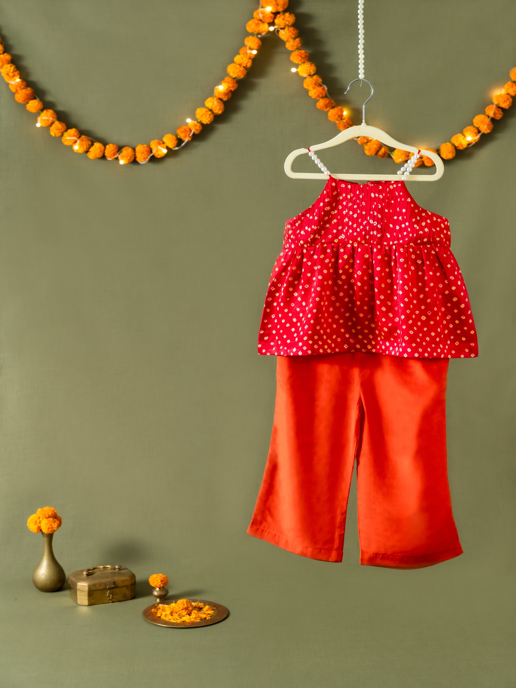 Gulmohar Bandhani Set