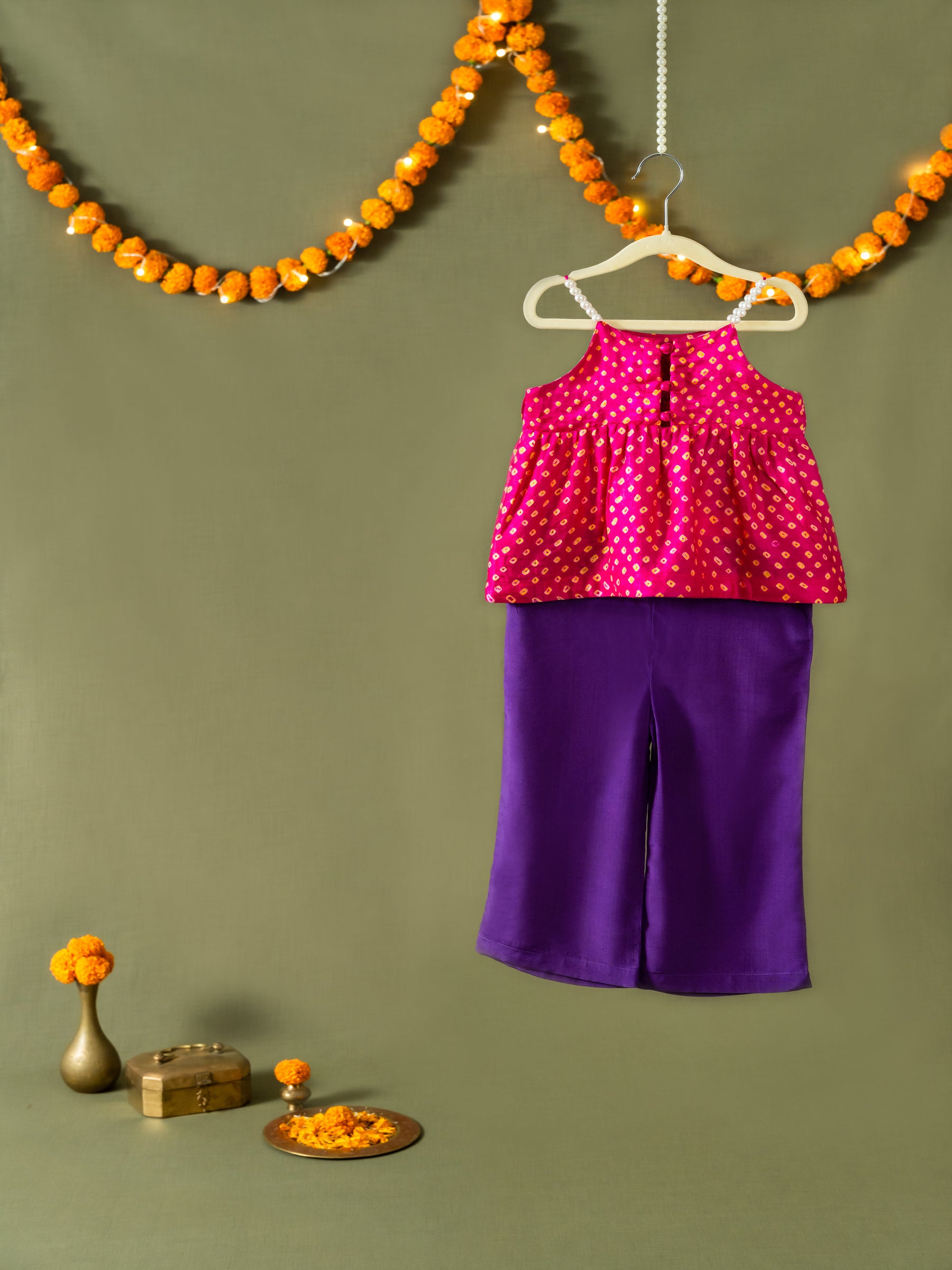 Gulaabi Bandhani Set