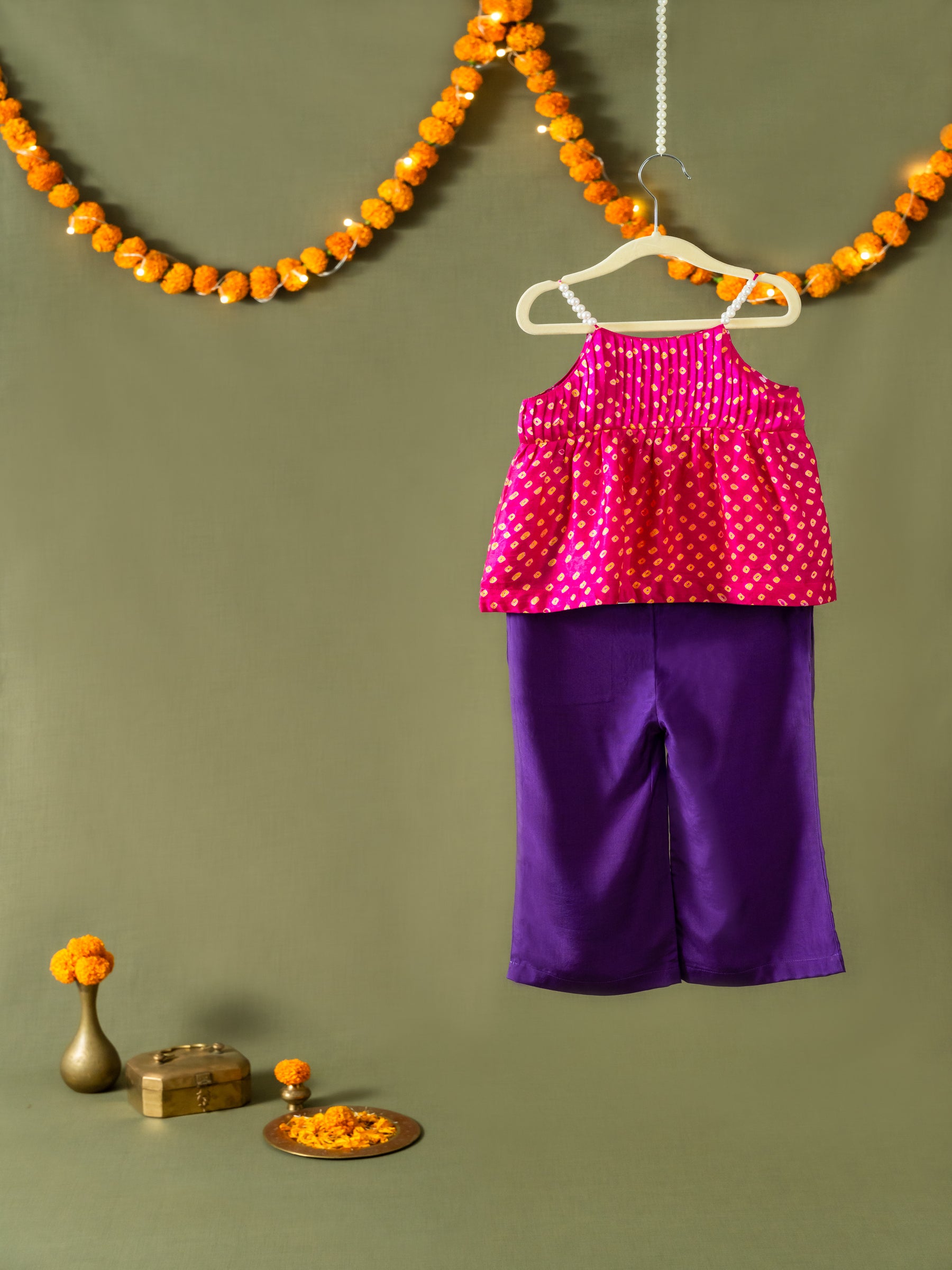 Gulaabi Bandhani Set