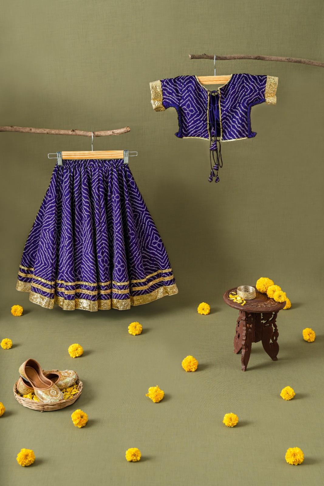 Purple Bandhani Chaniya Choli