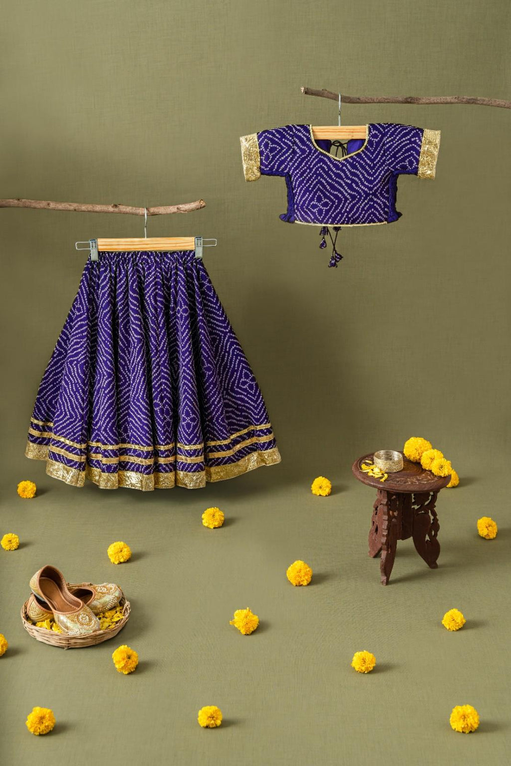 Purple Bandhani Chaniya Choli