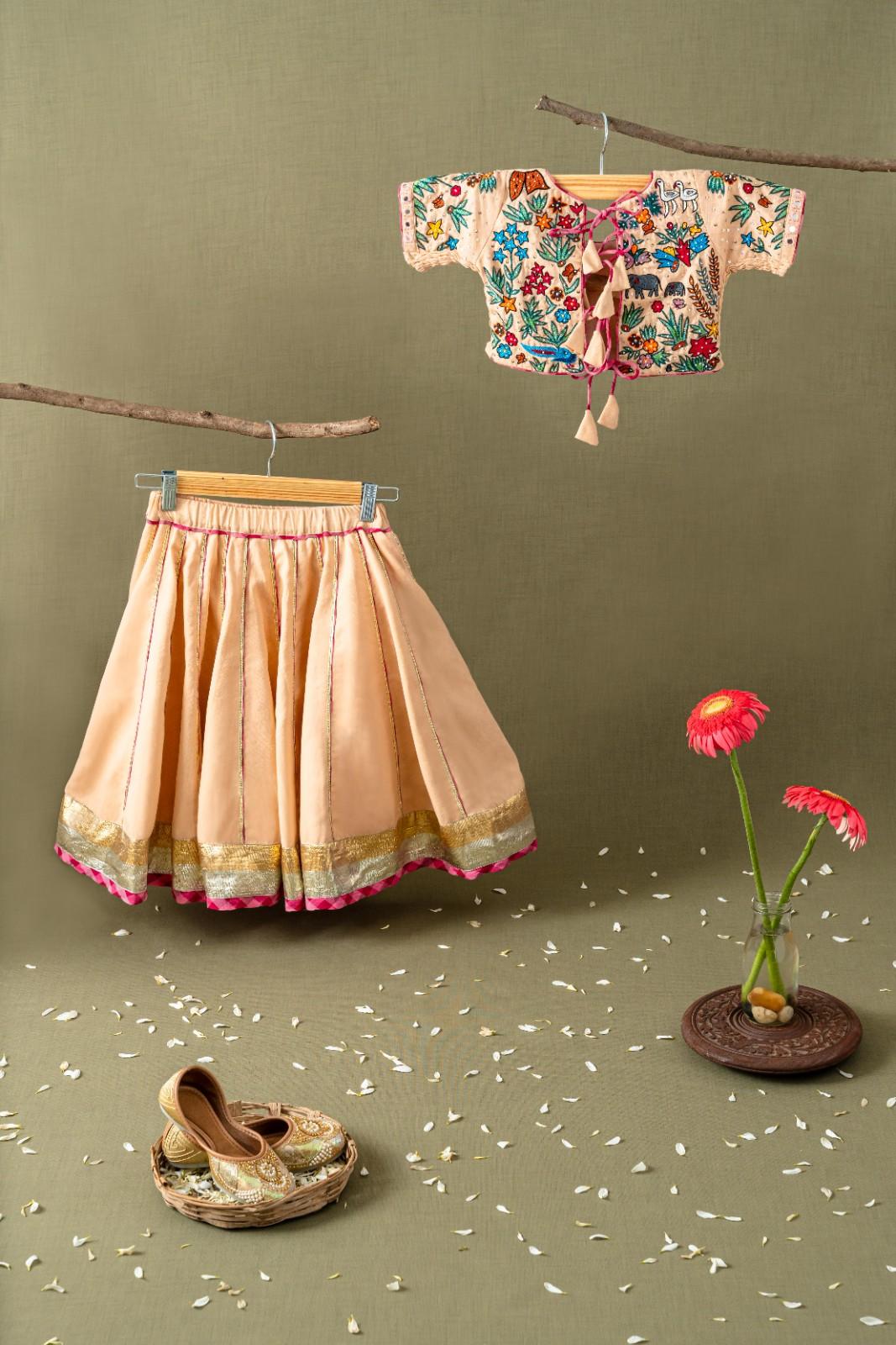 Peach chaniya choli